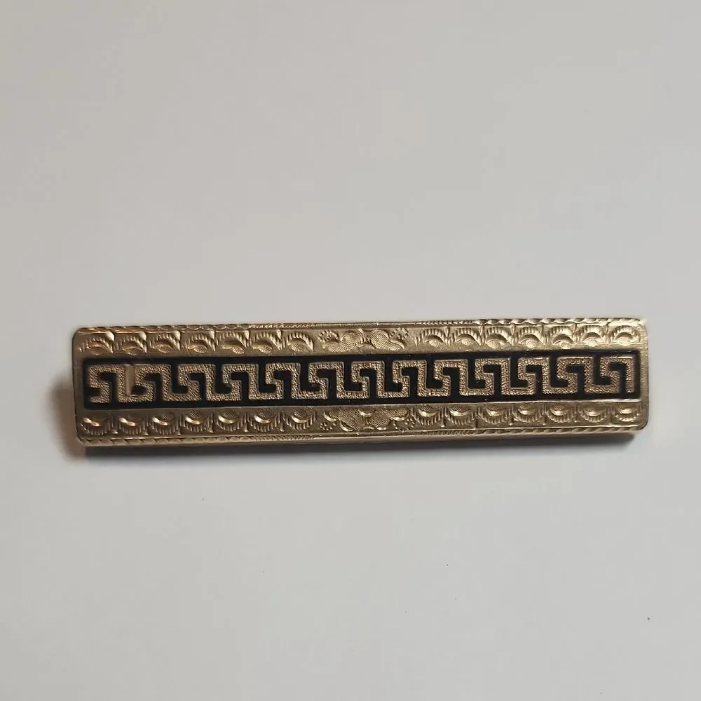 Antique Greek Key Pin Brooch